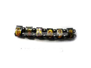 Magnetic Hematite Religious Sealed Icon Bracelet 7.8inch